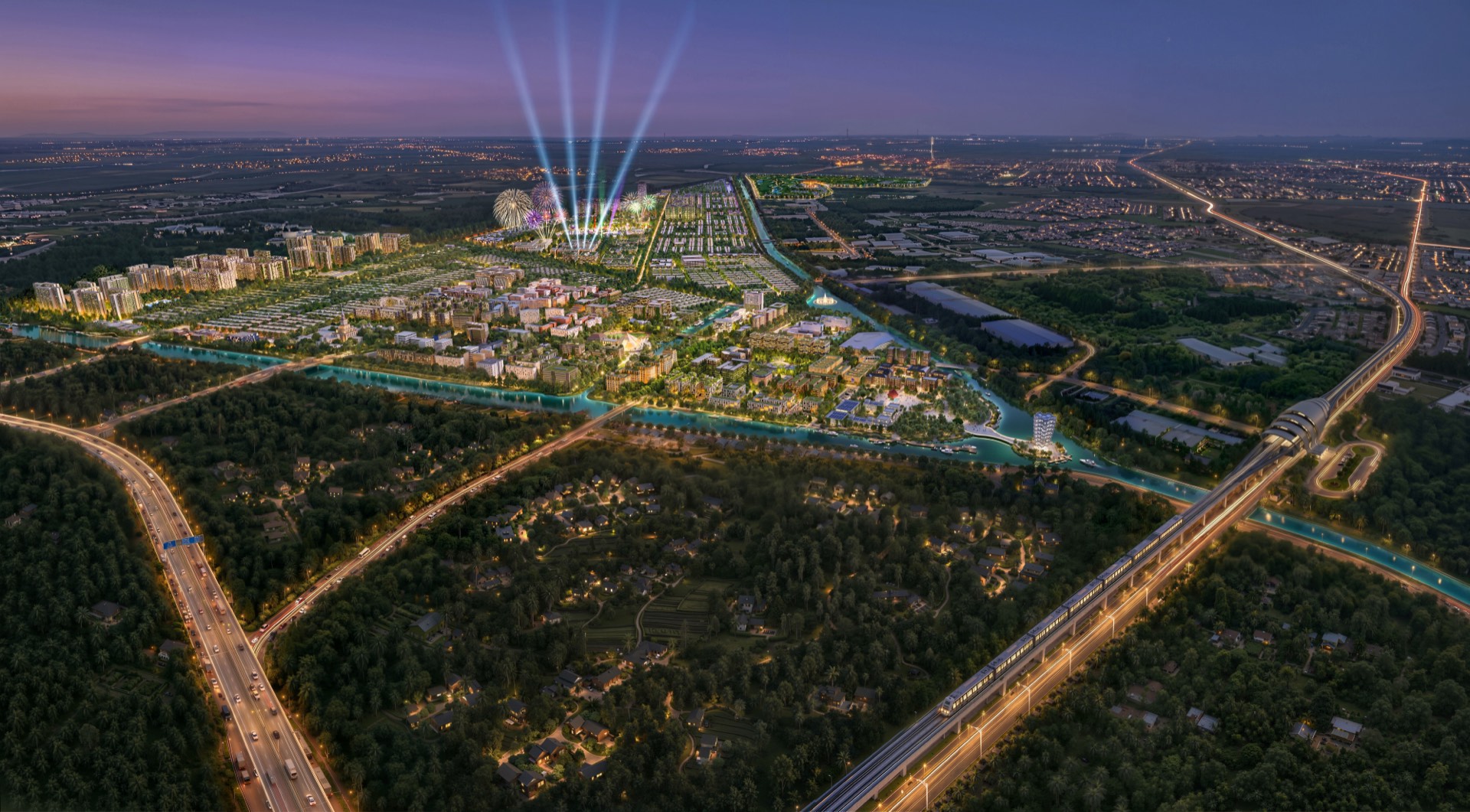 Phối cảnh tổng thể Saigon Park nhìn từ tuyến Metro