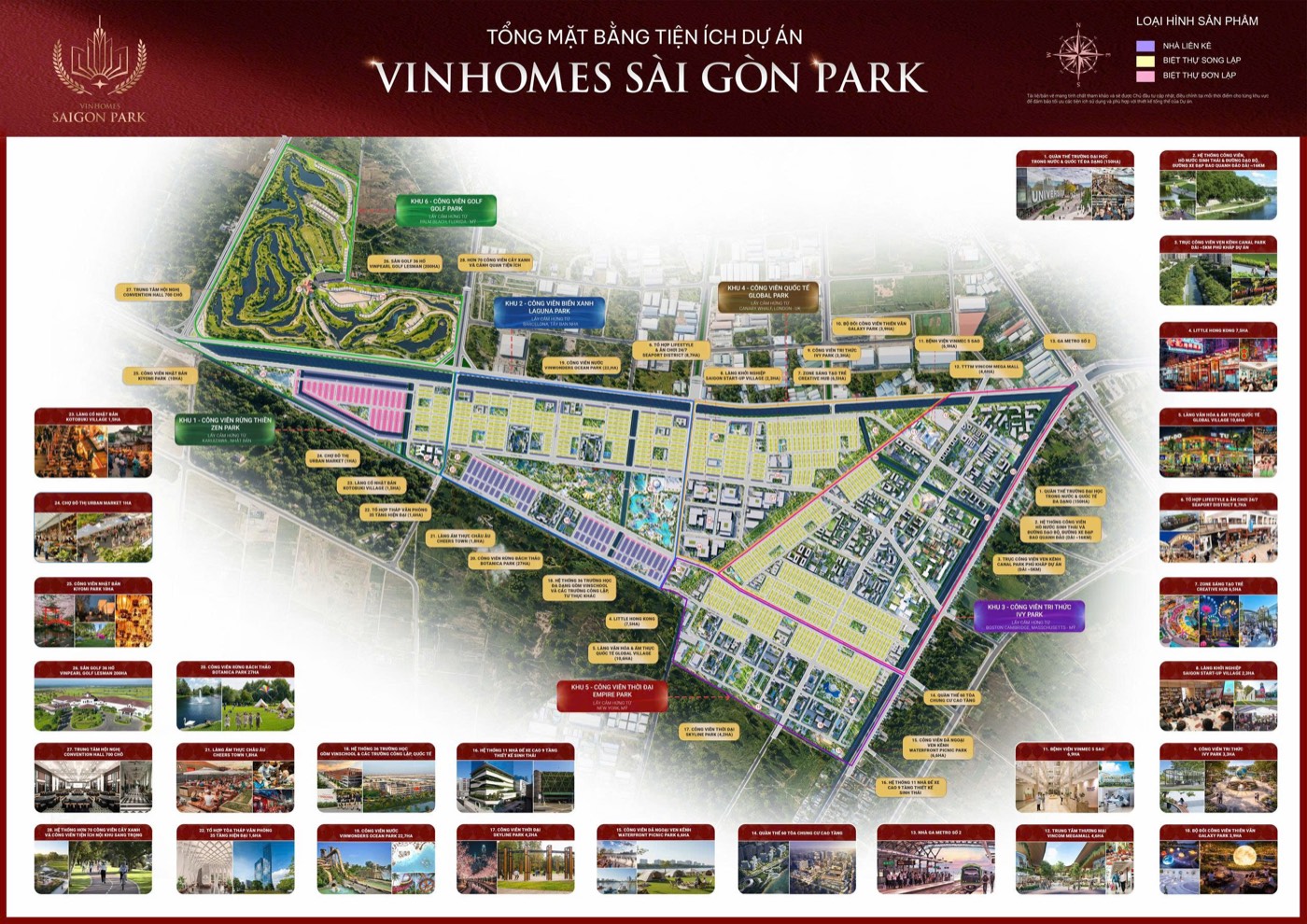 Mặt bằng phân khu tiện ích